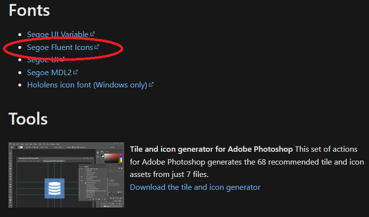 Download the Segoe Fluent Icons